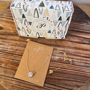 NIB Plunder Kenna Jean Necklace Bezel Set Stone